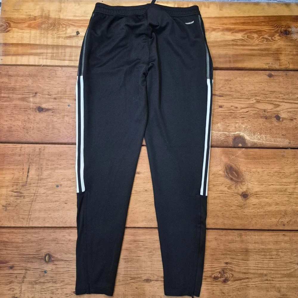 Adidas Tiro Track Pants Mens Medium Black White Stripes AEROREADY Primegreen